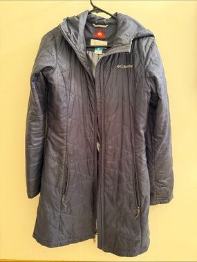 Columbia Women's Dark Blue Hooded Quilted Puffer Coat